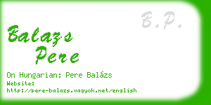 balazs pere business card
