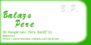balazs pere business card